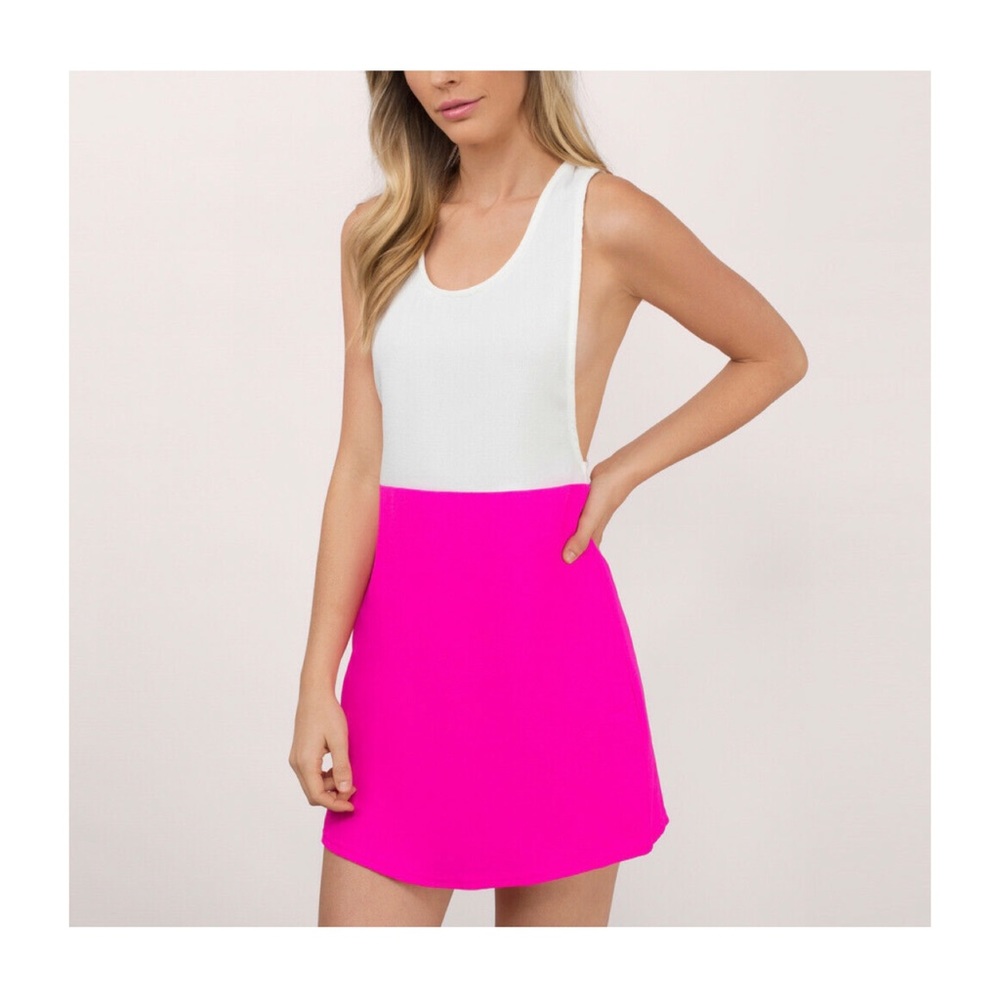 NWT Tobi Dress - A Step Above - Pink & White Color Block Dress / Small